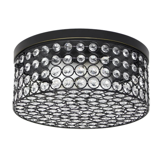 Lalia Home Glam 2 Light Flush Mount Fixture, 12 Inch, Metal, Restoration Bronze, Model LHM-2003-RZ
