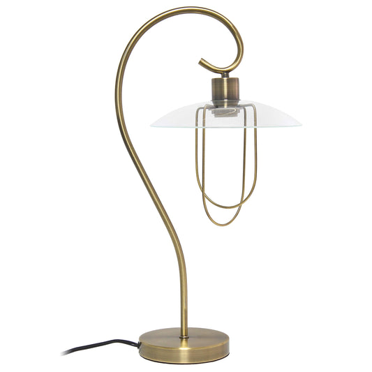 LALIA HOME Modern Metal Scroll Table Lamp, Antique Brass, Iron, Model LHT-4000