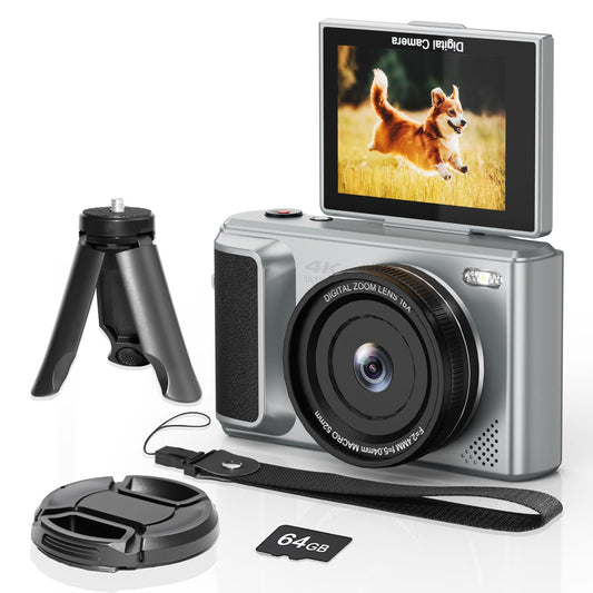 Arnssien 4K Digital Camera With 2.8 180 Flip Screen For Vlogging - Camara Fotografica Compact Camera Easy Carry |16X Digital Zoo