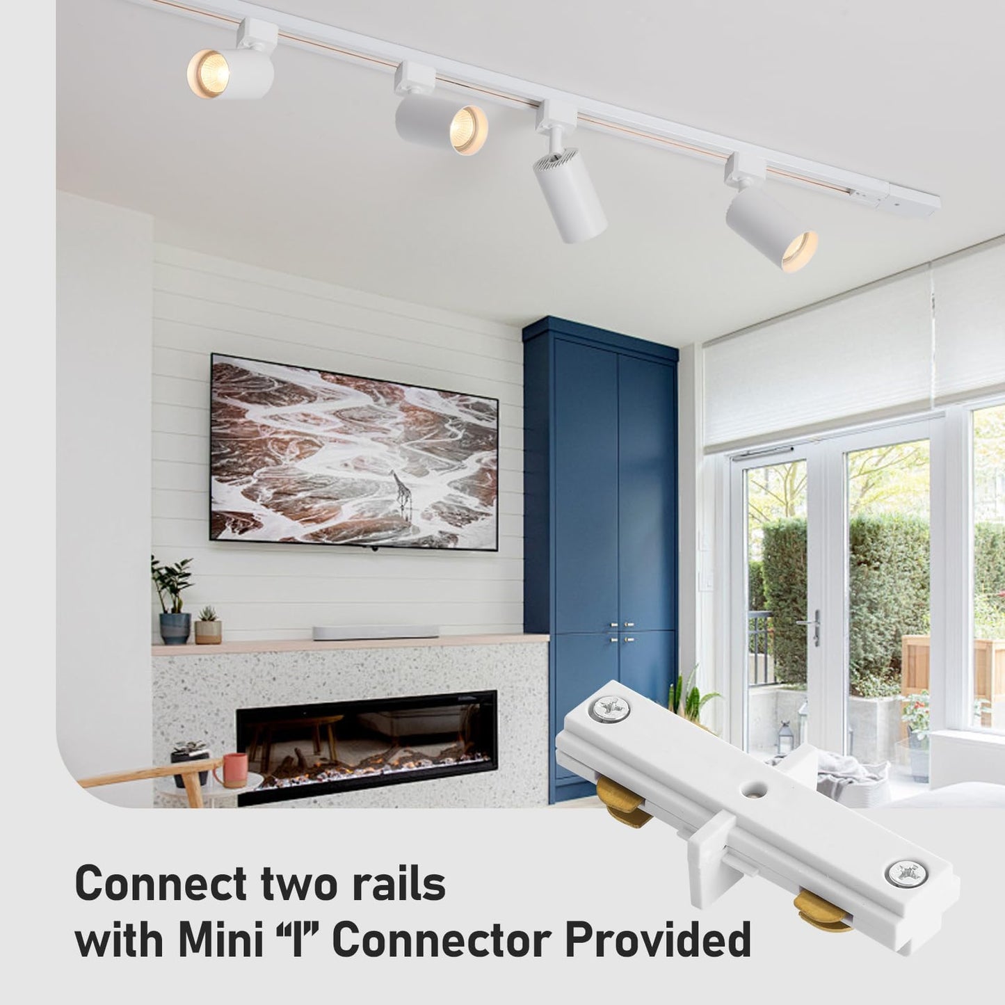 Hiiglxii 6 Lights Led Track Lighting Kit With 6.6Ft H Track Lighting Rails & Floating Canopy Connector  Gu10 Track Light Kit Modern Kitchen Track Lighting Fixtures Ceiling Spot Light  White - No Bulbs