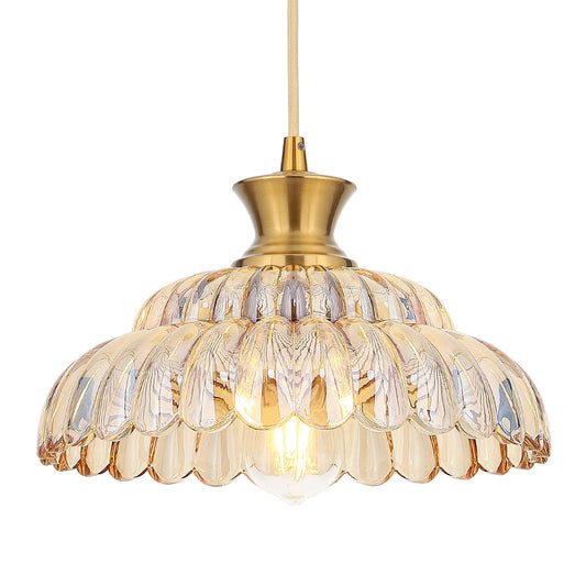 Mgcanyu Amber Glass Pendant Lights  2Pack Brushed Gold Lighting 11.8 Glass Light Fixtures Modern Glass Chandelier Vintage Hanging Ceiling For Kitchen Island Dining Room Restaurant Bedroom Foyer