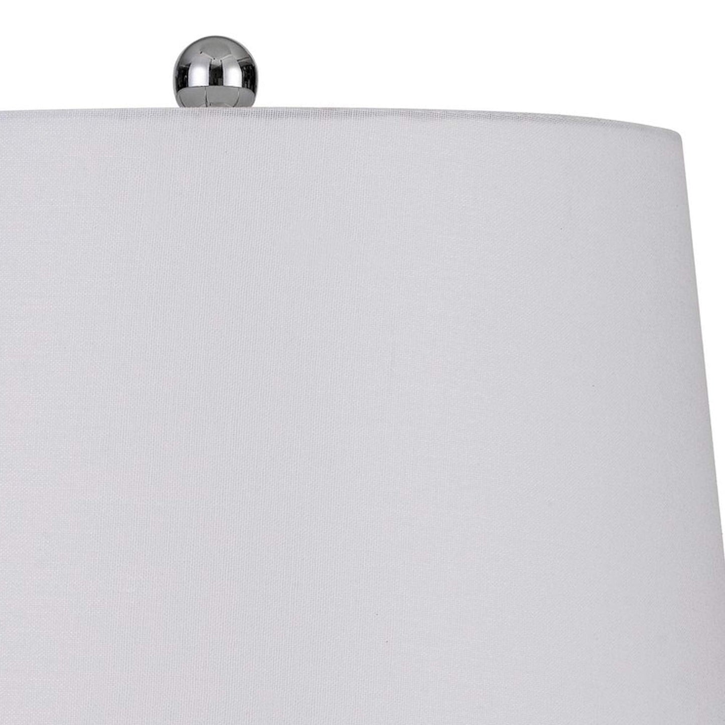 Benzara BM233332 Table Lamp, 150 Watt, Textured Glass Base, White and Clear