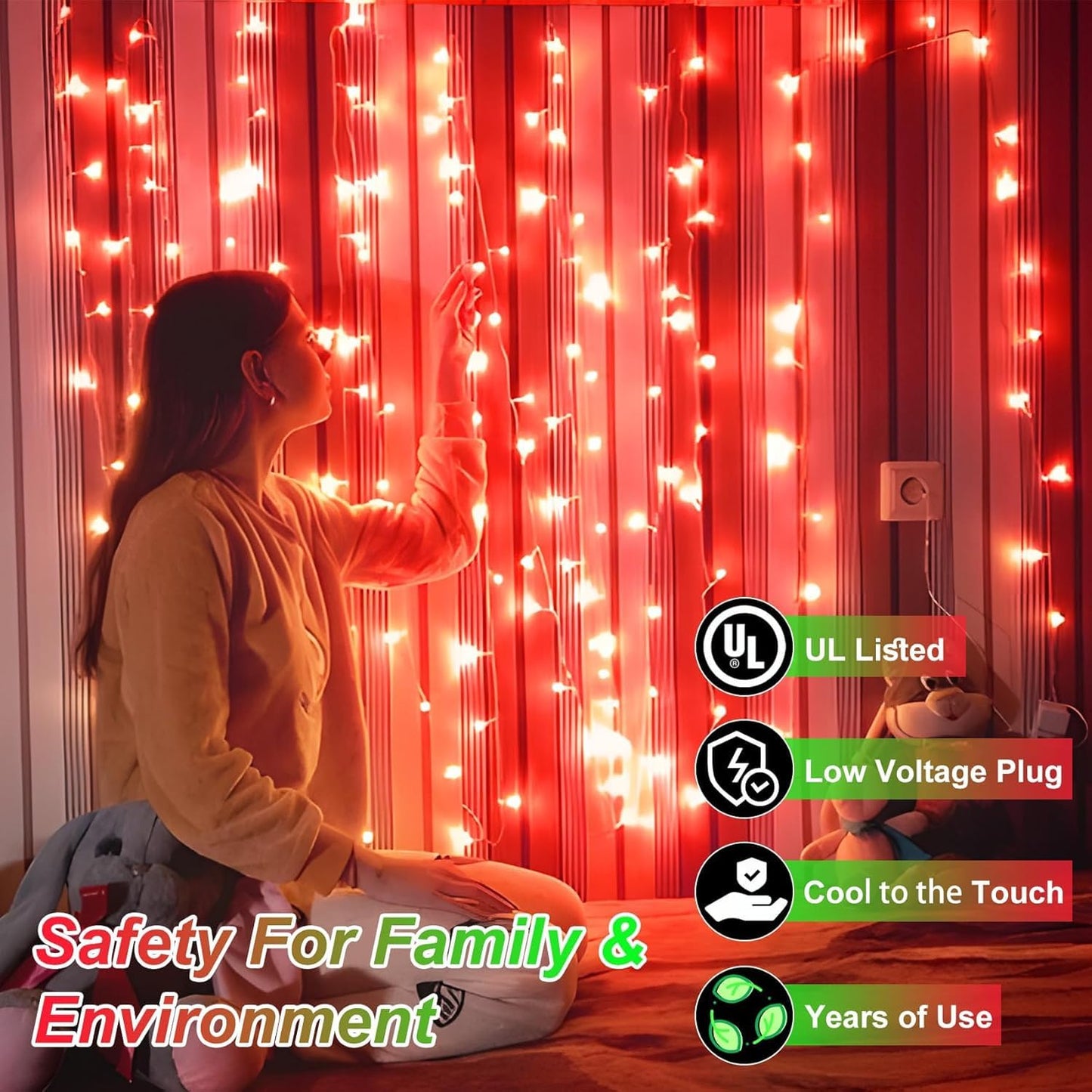 1500 Led 470Ft Christmas String Lights Outdoor  12 Pro Modes And Timer Memory & Brightness  Plug In Waterproof Dark Green Wire Twinkle Light For For Xmas Yard Tree Wedding Party Decor (Red)