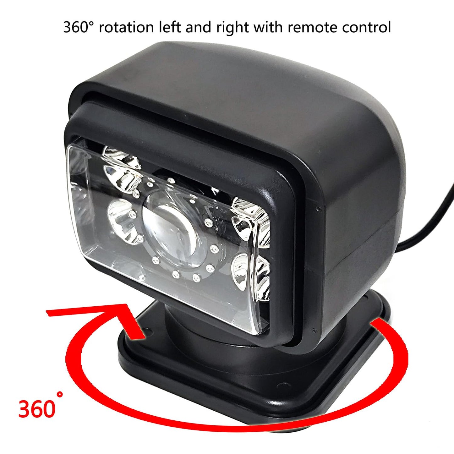 6 Inch 70W Led Search Light With Remote Control 360 Degrees Rotating 9-32V Magnetic Base Work Light Spot Driving Fog Light For Hunting Camping Offroad Truck Boat Fishing