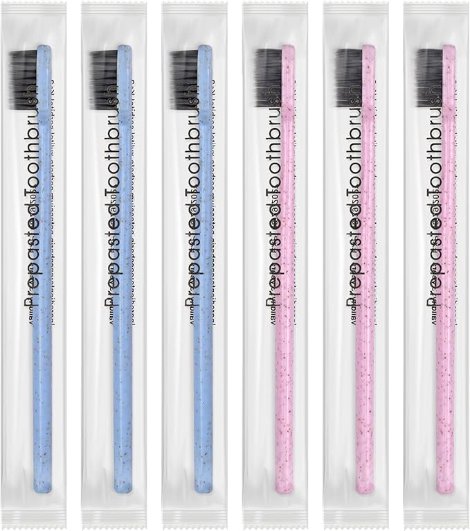 100Pcs Prepasted Disposable Toothbrushes Bulk Individually Wrapped Pre Pasted Soft Bristle Tooth Brush Set Travel Colorful Toothbrushes for Homeless Gift Hotel Camping Travel