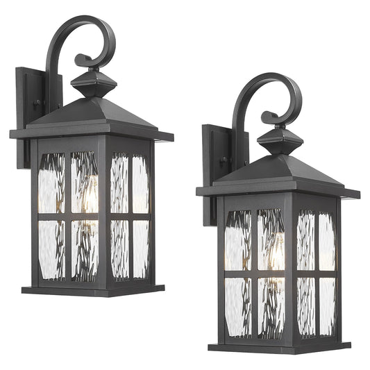 Darkaway Large Outdoor Light Fixtures Wall Mount  21Inch Outside Wall Lights Exterior Lighting Fixture With Water Ripple Glass Outdoor Sconce For House Porch Hallway Garage  2Pack