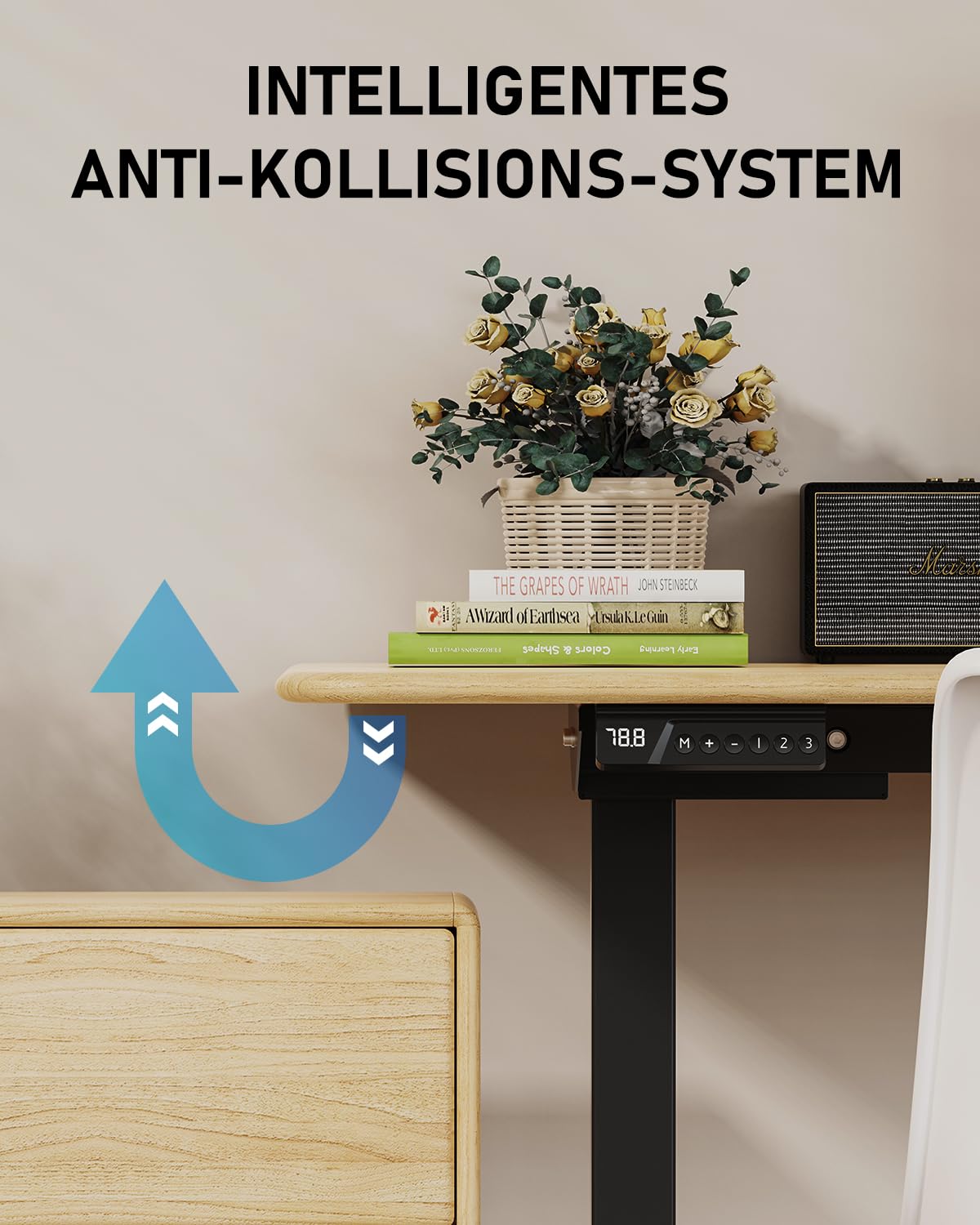 Xyndyx 264 lbs Capacity Dual Motor Electric Standing Desk Frame, Height Adjustable Sit Stand up Desk Legs for 39.4” to 74.8” Desktop, Anti-Collision Function, Cable Tray, 2 Hooks, Black Frame Only