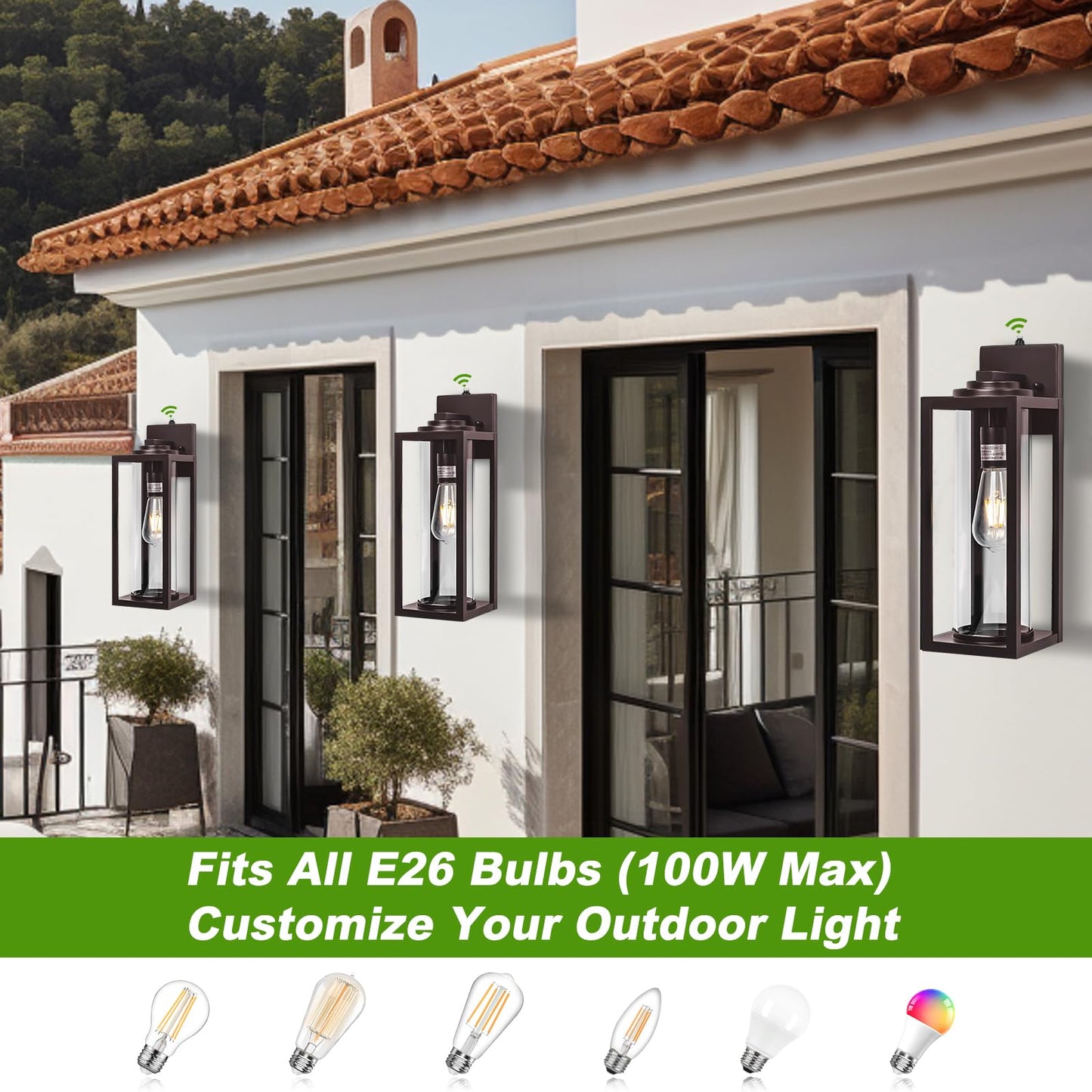 Filiyano 20Inch Dusk To Dawn Outdoor Wall Light Fixtures - 2 Packs Large Exterior Waterproof Outdoor Lighting  Modern Porch Sconces Wall Mounted Lighting  Industrial Outside Lantern For Front Door