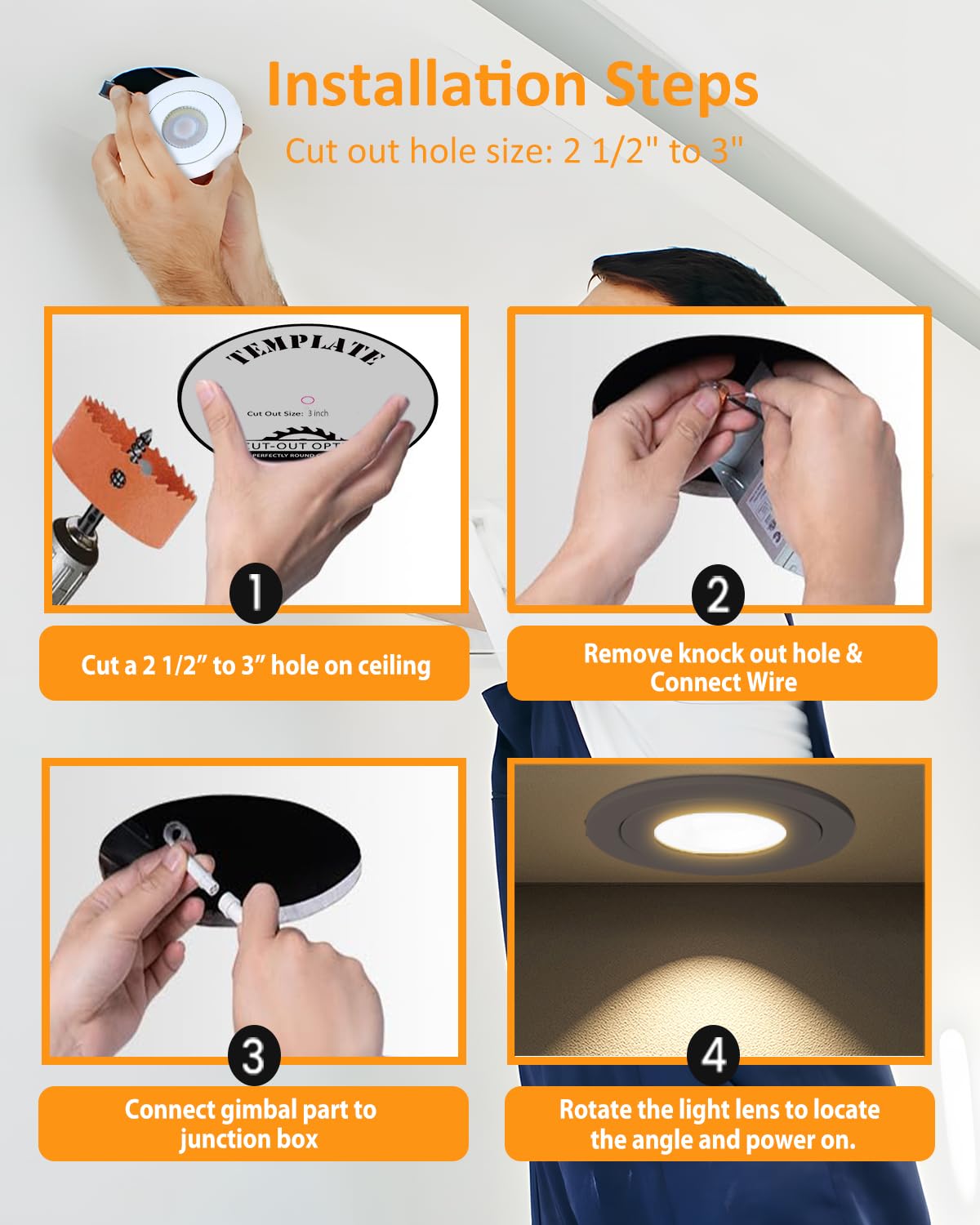Popanu Brushed Nickel 3 Inch Recessed Led Lights  7W 5Cct Gimbal Artwork Soffit Lighting Fixture  360 Rotatable Swivel Spot Lights  Canless Dimmable Eyeball 90 Tilt  Ac120V Fisheye 6 Pack Nickel