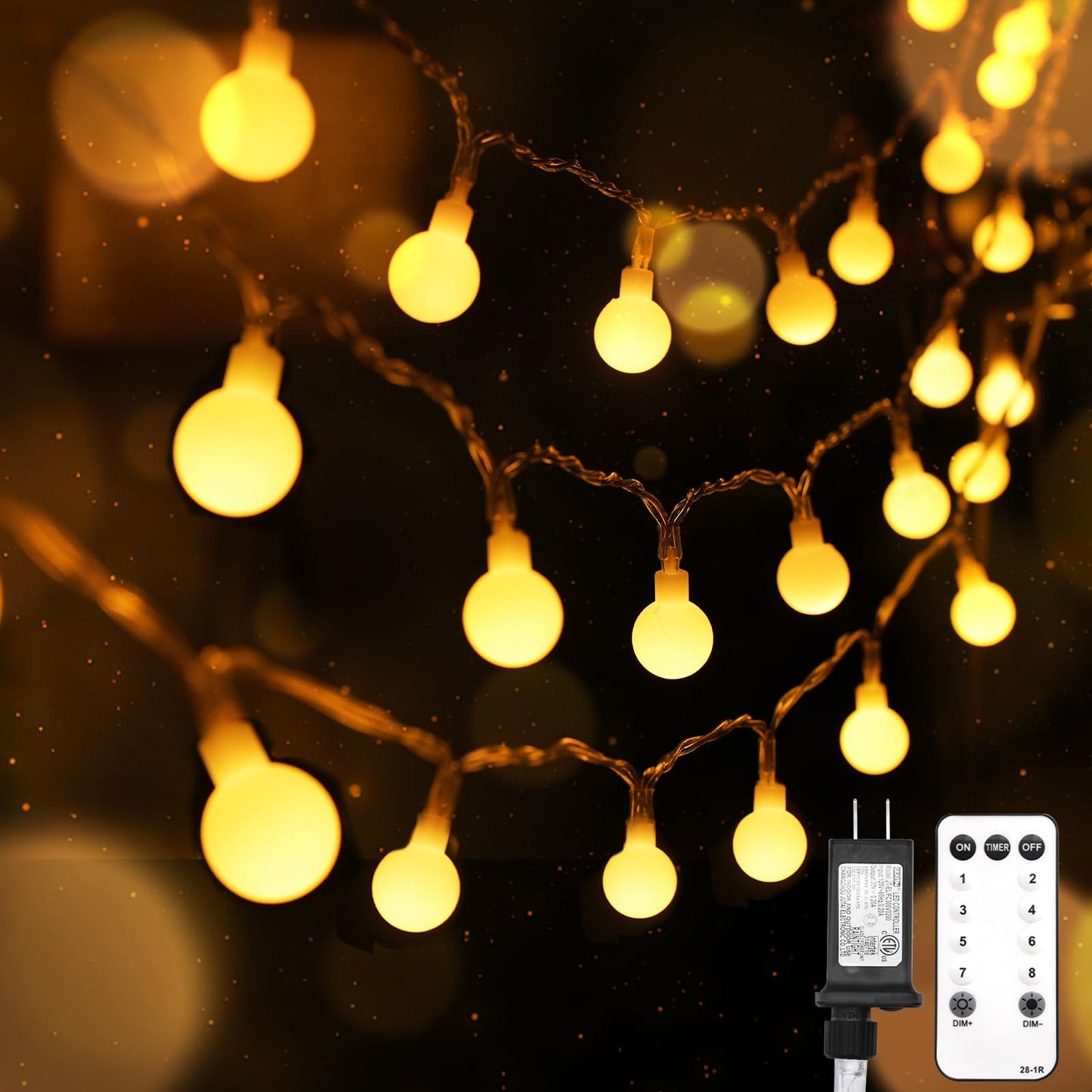 Suddus String Lights For Bedroom  99Ft 300 Led Connectable Globe String Lights Indoor  Hanging Fairy Lights Plug In With Remote For Kids Room Dorm Classroom Outdoor Christmas Tree Decor  Warm White