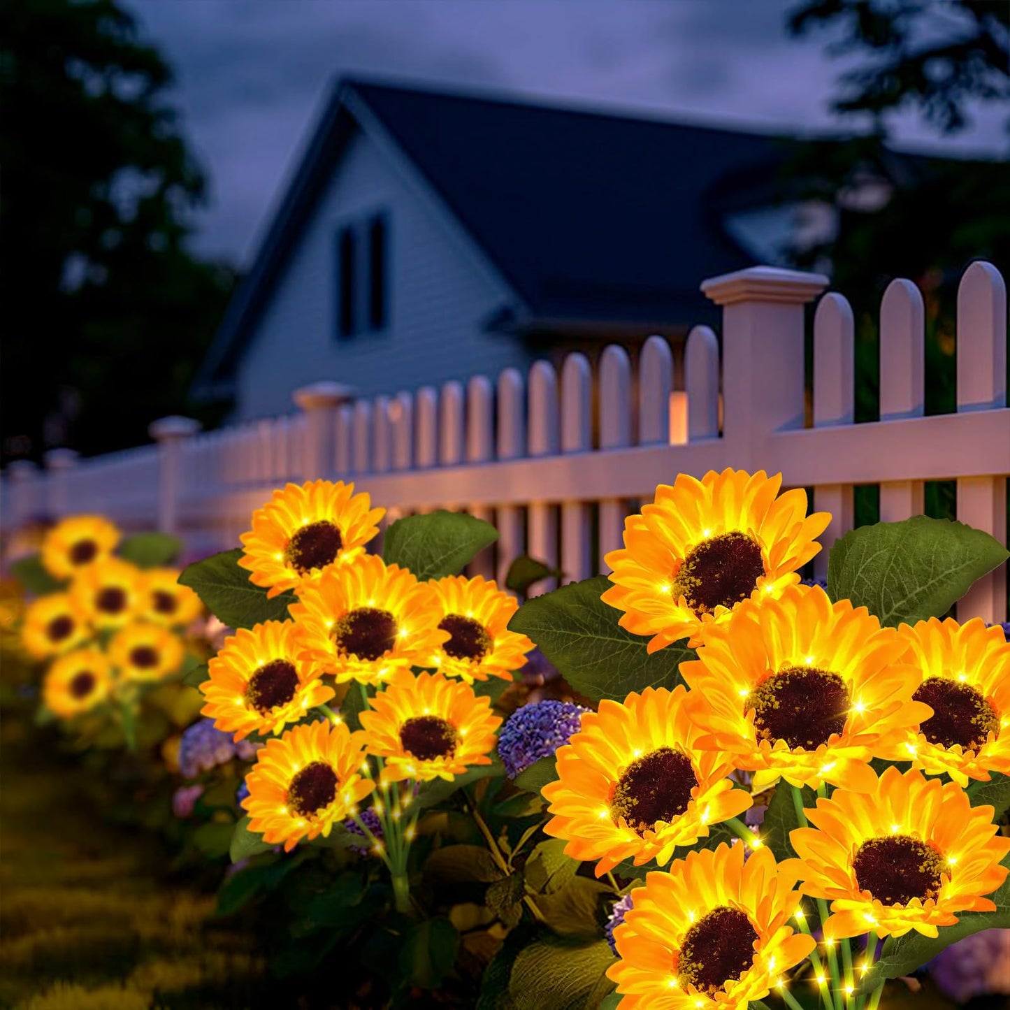 Solar Garden Lights Outdoor  6 Pack Sunflower Lights With 36 Sunflower  Waterproof 60 Led Garden Fall Decor  Gifts For Mom Grandma  Decorative Solar Flowers For Pathway Patio Yard Flowerbed Decoration