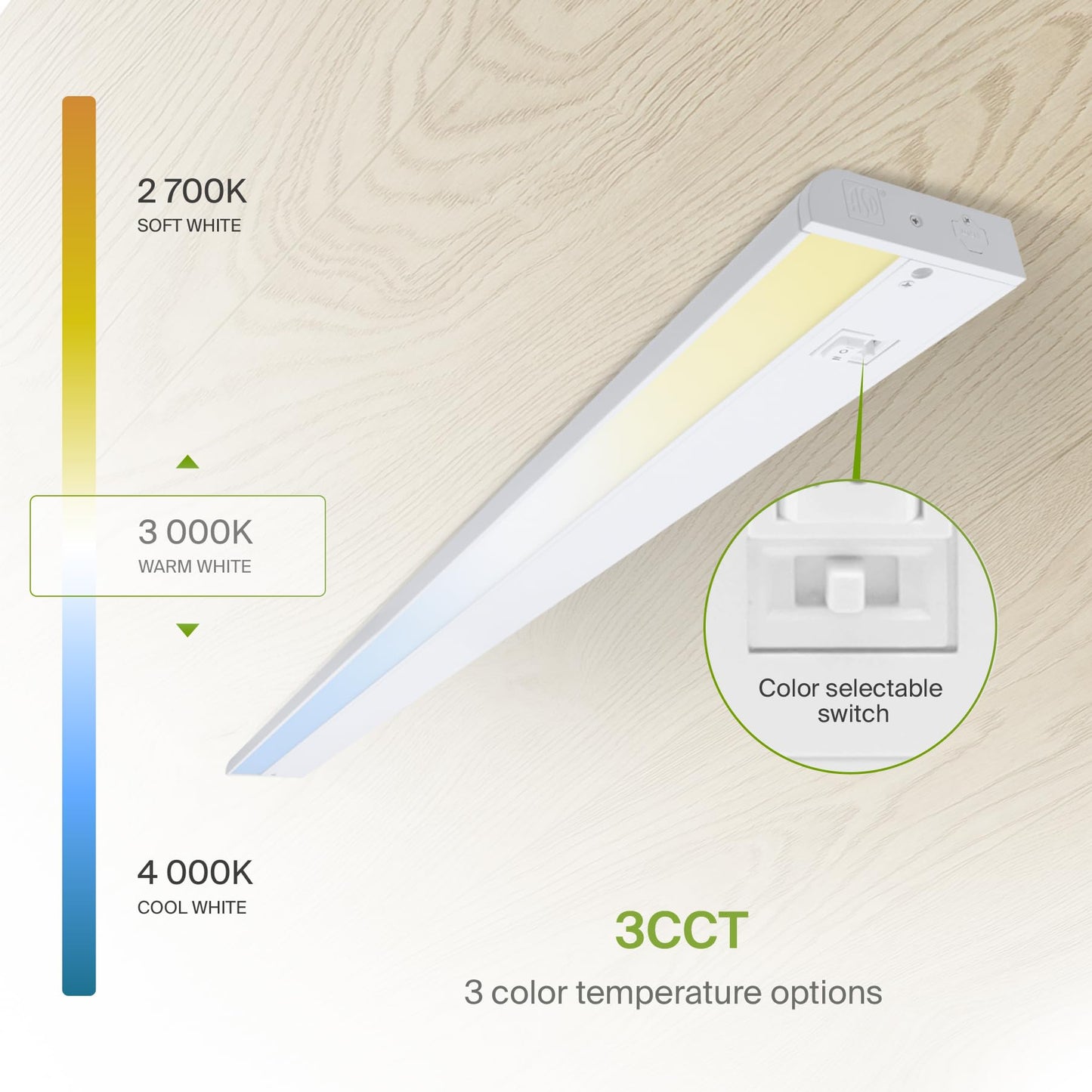 Asd Led Under Cabinet Lighting 32 Inch  Dimmable  Hardwired Or Plug-In Installation  3 Color Levels- 2700K/3000K/4000K  Linkable Kitchen Under Counter Lighting  Etl & Energy Star  White  12 Pack