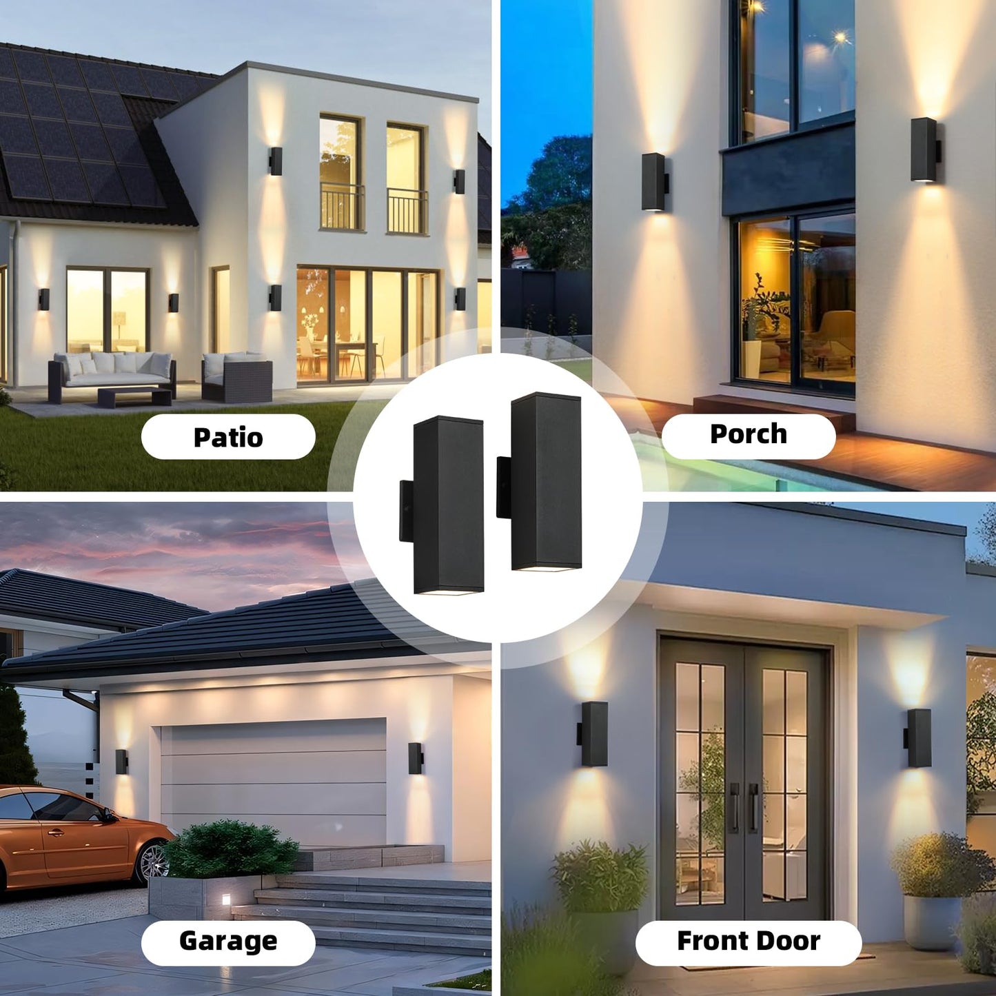 Tewei Led Outdoor Wall Sconce Lights Modern Exterior Lighting Fixtures  Matte Black Up And Down Outdoor Wall Lights For House Front Porch Garage  Warm White 3000K  1 Pack