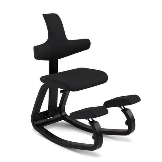 Varier ThatSit Balans Adjustable Ergonomic Kneeling Chair with Backrest, 10-Year Limited Warranty, Designed by Peter Opsvik, Black/Black
