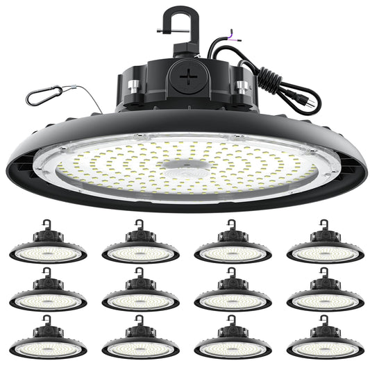 Aikvsxer Led High Bay Lights 180W Ufo Shop Lights 32400Lm 6000K Ip65 Commercial Bay Lighting Fixture 5Ft Cable Plug & Play For Warehouse Factory Garage Workshop Barn 12 Pack