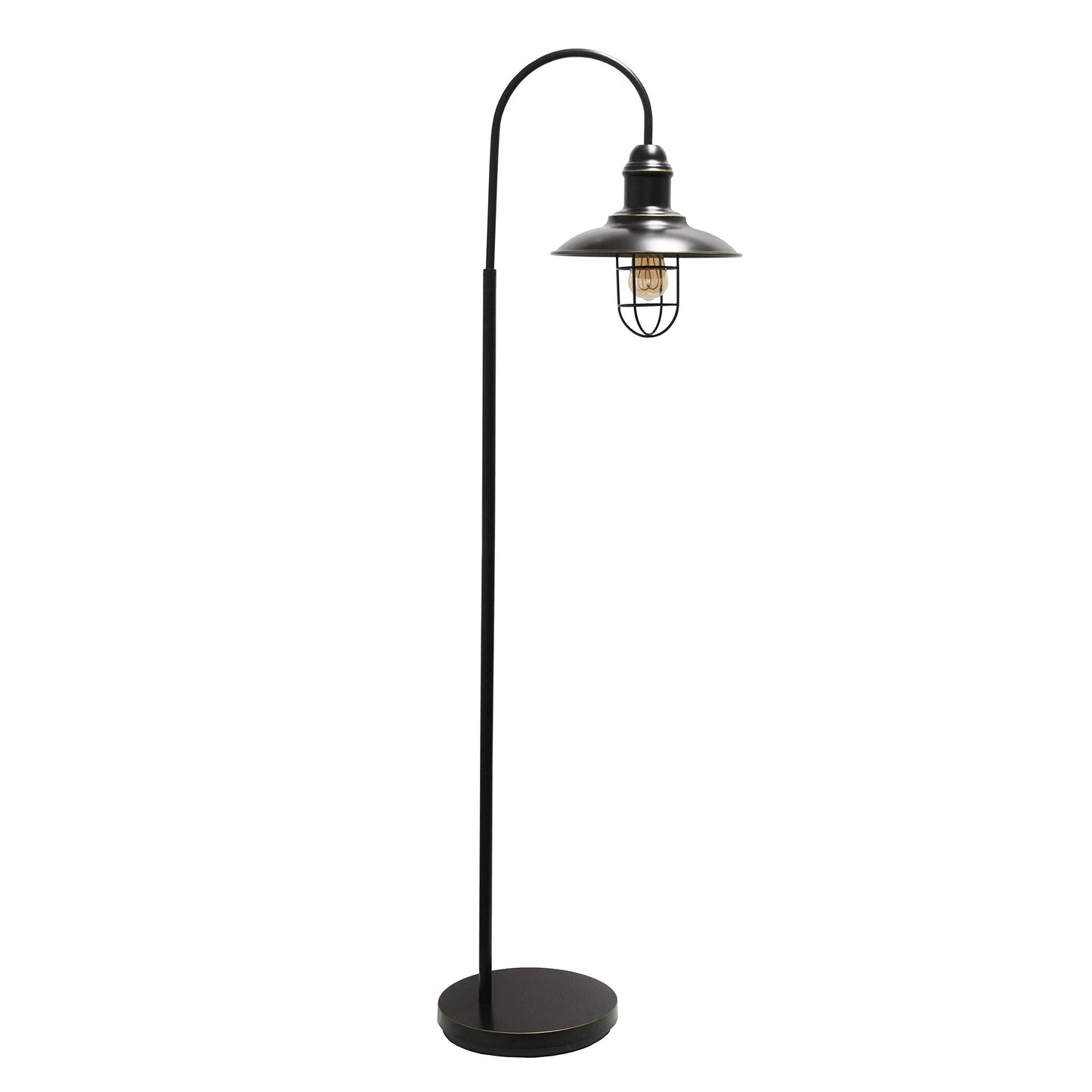 Elegant Designs Rustic Open Cage Floor Lamp, Metal, 19.25inL x 12inW x 64inH, Restoration Bronze, Model LF1032-RBZ
