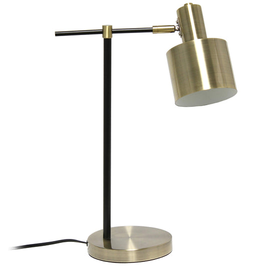 Simple Designs LT2074-ABS Metal Table Lamp, Antique Brass, Iron Material