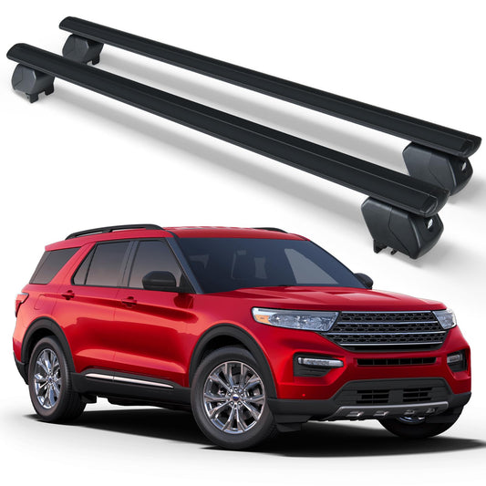 YZONA 300 LBS Heavy Duty Cross Bars Roof Rack Compatible with 2020-2026 Ford Explorer with Side Rails, Lockable & Adjustable Rooftop Crossbars Cargo Luggage Carrier Car Vehicles Suvs