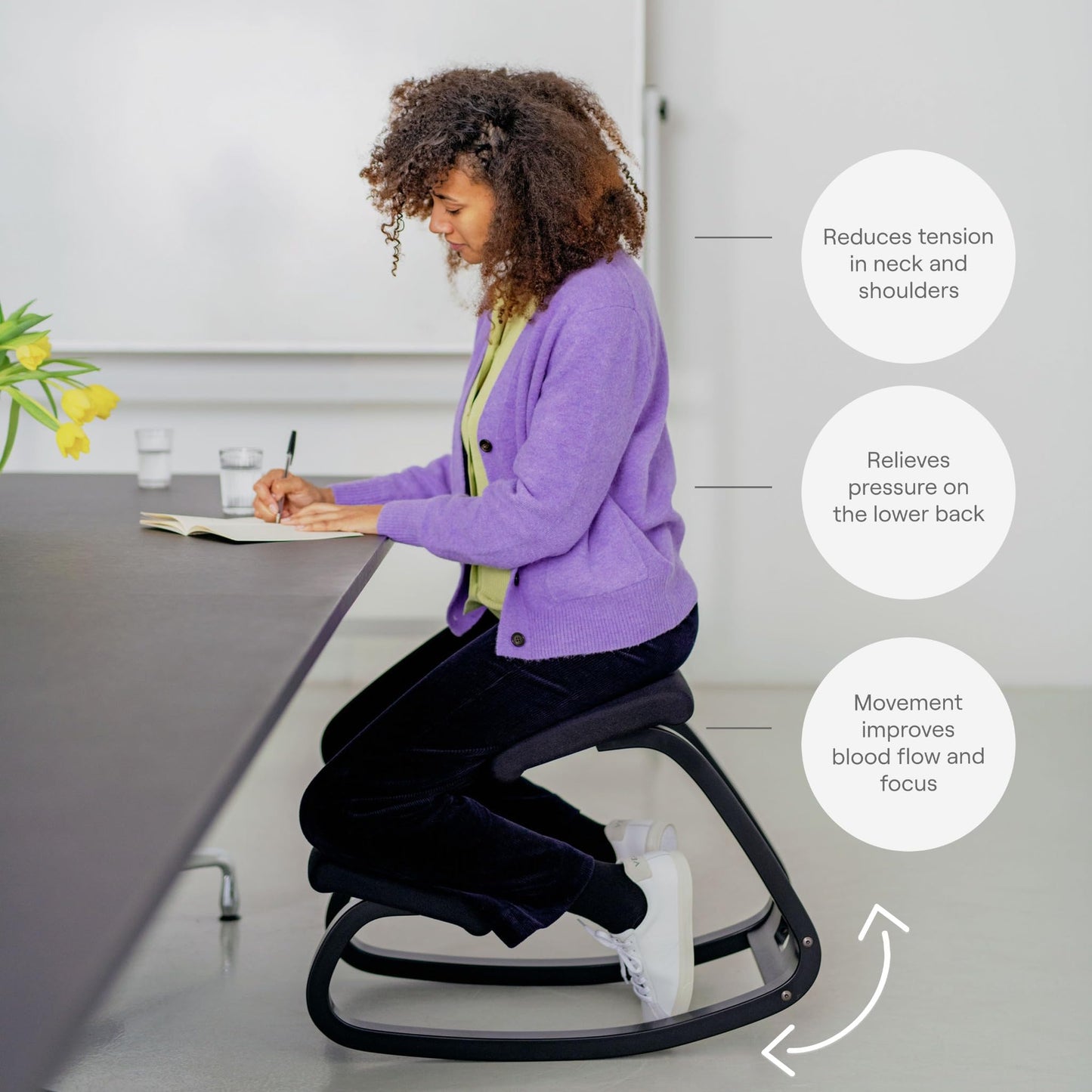 Varier Variable Balans Original Kneeling Chair Designed by Peter Opsvik (Red Revive Fabric with Natural Ash Base)