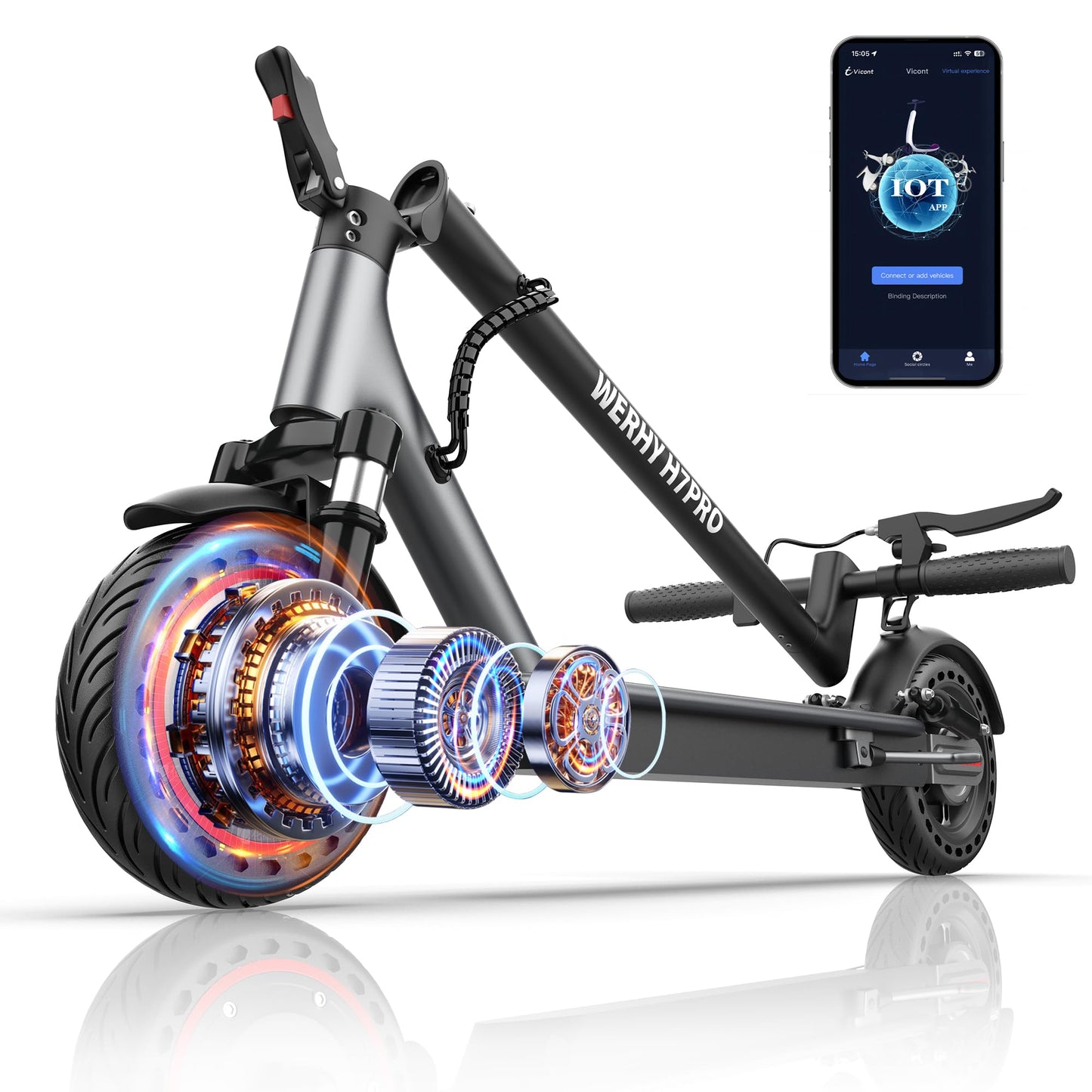 Electric Scooter, Powerful 500/350W Motor, 10"/8.5" Tire, Top Speed 19 MPH, 23/20/16 Miles Max Range, Folding Escooter for Adults & Teens with Smart APP, Digital Display, Cruise Control, Suspension