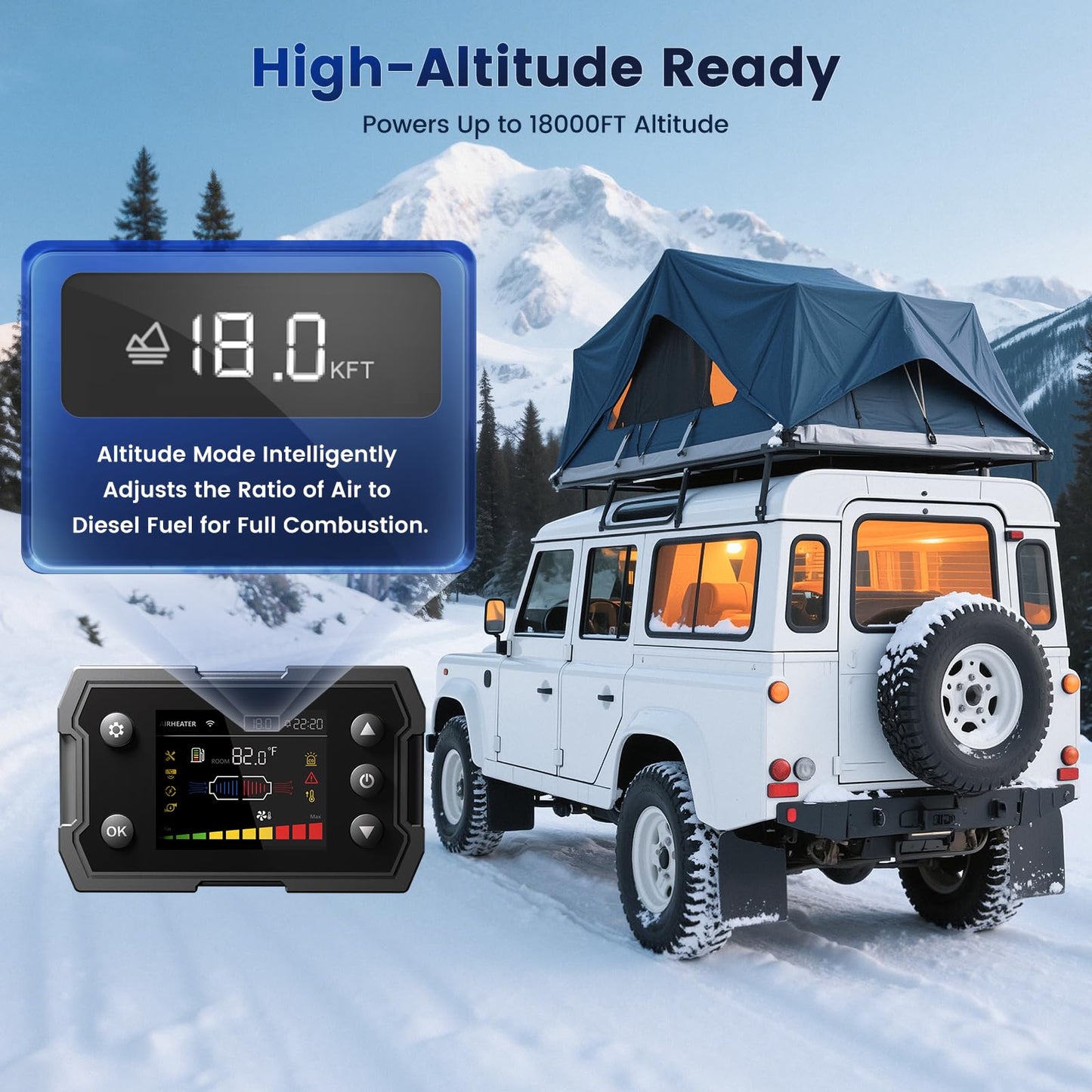 8KW Diesel Heater, 6L Toolbox 2S Plus Portable Diesel Air Heater All in One 110V/12/24V with App Control, Wireless Temperature Sensing and Altitude Mode for RV Garage Camper