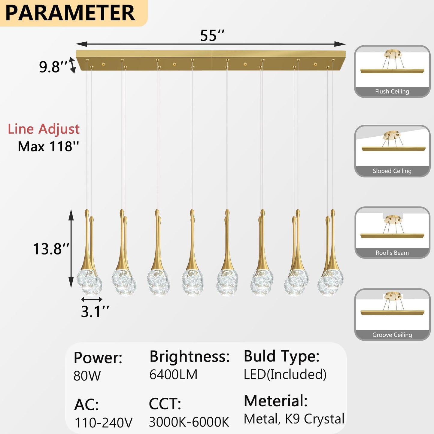 16 Lights Modern Glam Crystal Chandelier For High Ceiling Led Dimmable Pendant Light For Staircase Foyer Enterway Living Room Chandelier Lighting Gold
