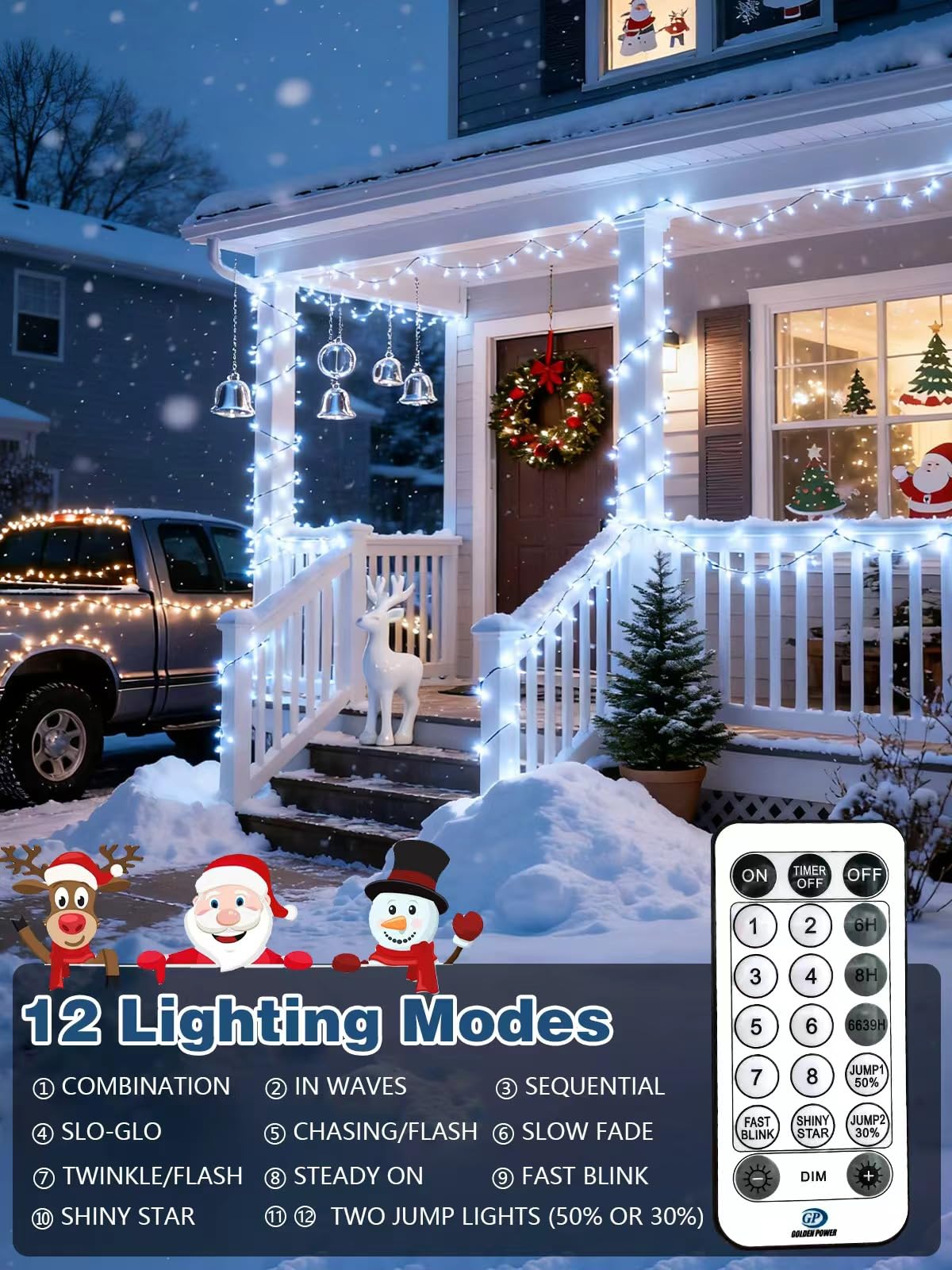 Voice Controlled Christmas Lights With Remote  264 Ft 800 Led String Lights Indoor Outdoor With 12 Modes 3 Timers  Dimmable Twinkle Light Plug In Waterproof For Xmas Tree Party Decor  Cool White