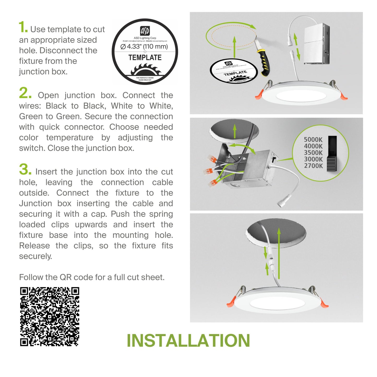 Asd 6 Pack Led Recessed Lighting 4 Inch 9W  5 Cct 2700K-5000K Cri90+  Ic Rated Ultra Thin Dimmable Ceiling Lights With J Box  Canless Wafer Downlight  Round Slim Panel Light  Energy Star Etl  White
