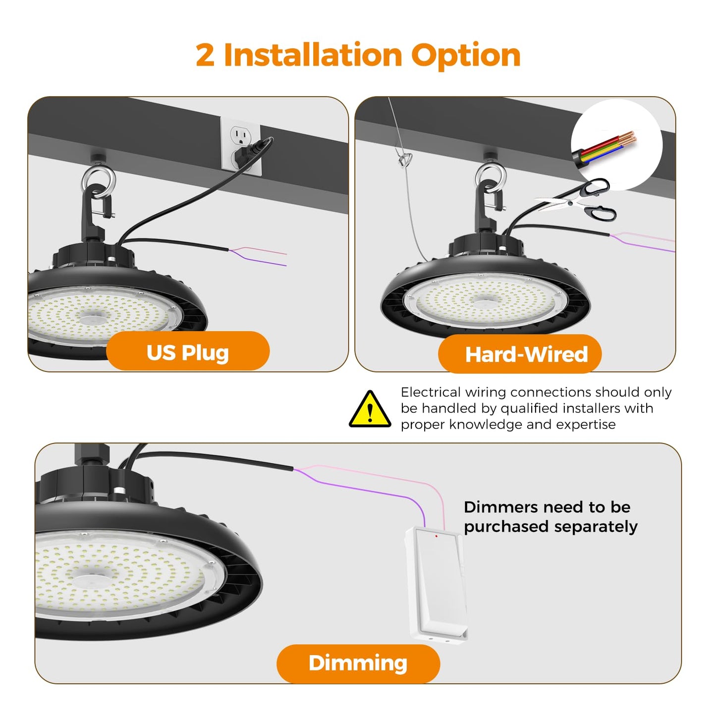 High Bay Lights Led Ufo Light 240W Led Shop Lights 6000K Ip65 Commercial Bay Lighting Fixture 43200 Lm Super Bright  5Ft Cable Plug & Play For Warehouse Factory Garage Workshop Barn 18 Pack