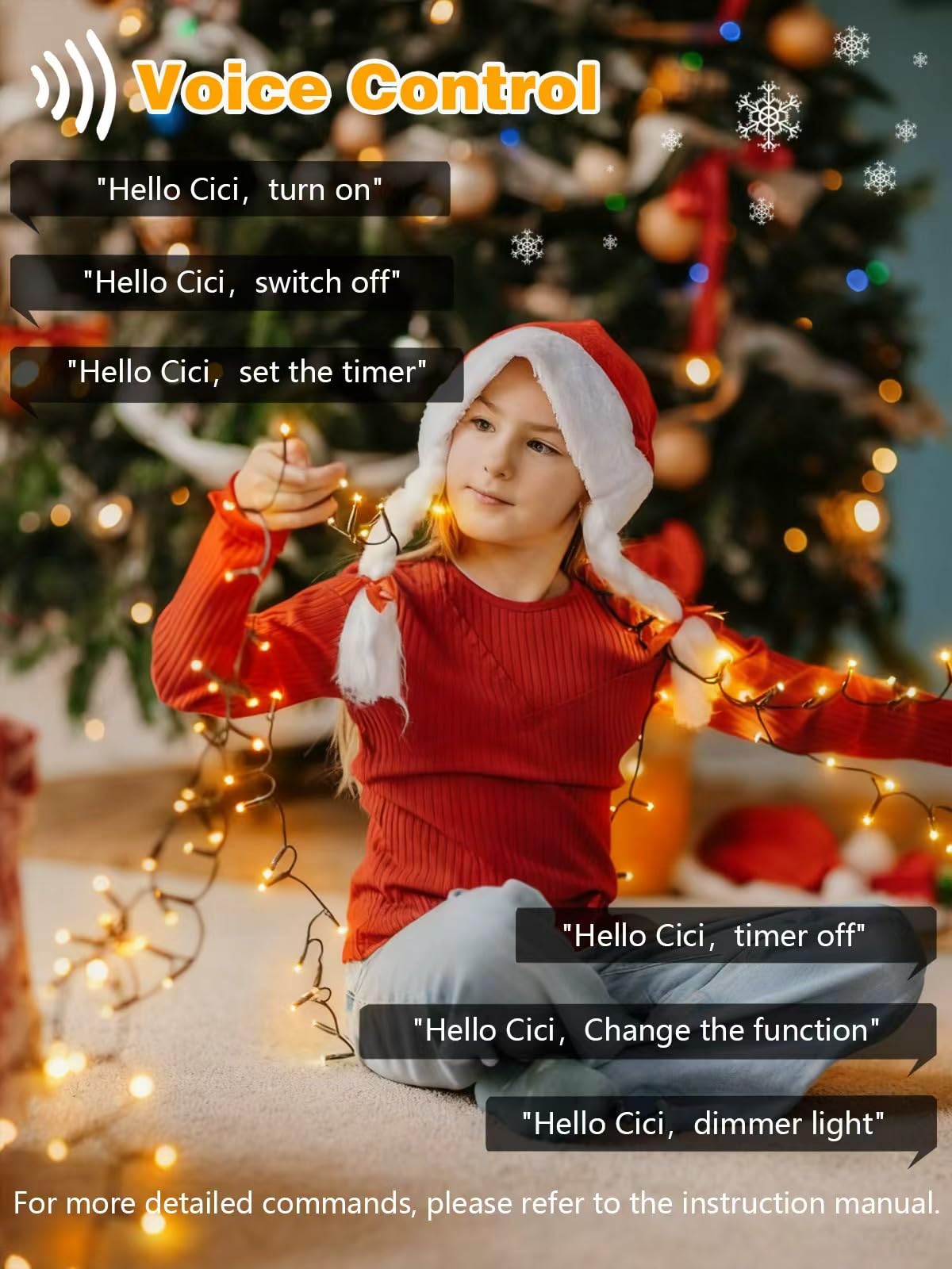 Voice Controlled Christmas Lights With Remote  165 Ft 500 Led String Lights Indoor Outdoor With 12 Modes 3 Timers  Dimmable Twinkle Light Plug In Waterproof For Xmas Tree Party Decor  Warm White