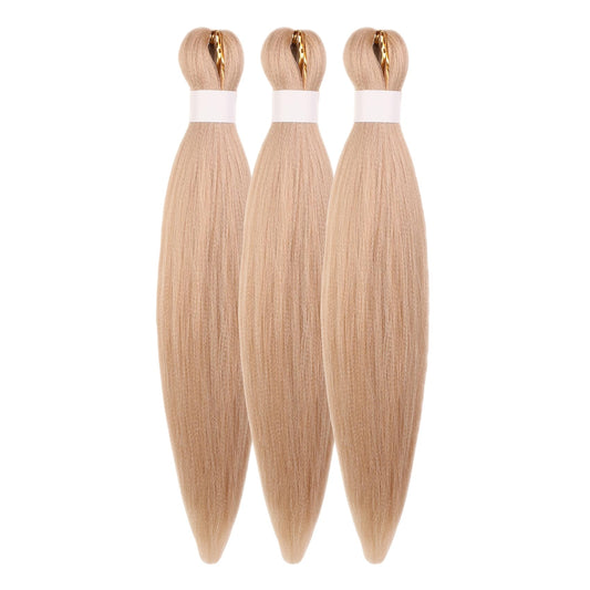 Ash Blonde Braiding Hair Pre Stretched 16 Inch for Knotless Braids 24/613# Mix Synthetic Box Braiding Hair for Women