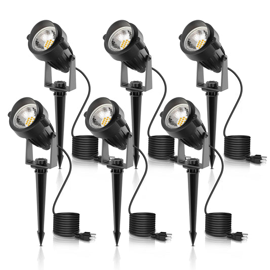 L Lohas Led Outdoor Landscape Lighting  Auto On/Off 3000K Low Voltage Landscape Lighting  Ip66 Waterproof Spot Lights For Yard  Outside  Garden  House  Pathway  Plant  Holiday Decor (6 Pack)