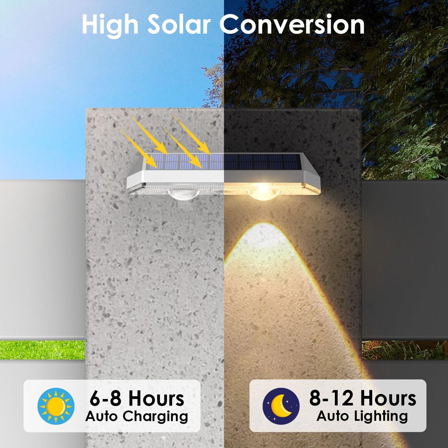 Solar Fence Lights Outdoor - 2700/4000/6000K 3 Modes  Ip65 Waterproof Fence Solar Lights Outdoor  Fence Light Solar Powered For Patio Decor/Railing/Step And Wall - Unique Housewarming Gifts(8 Pack
