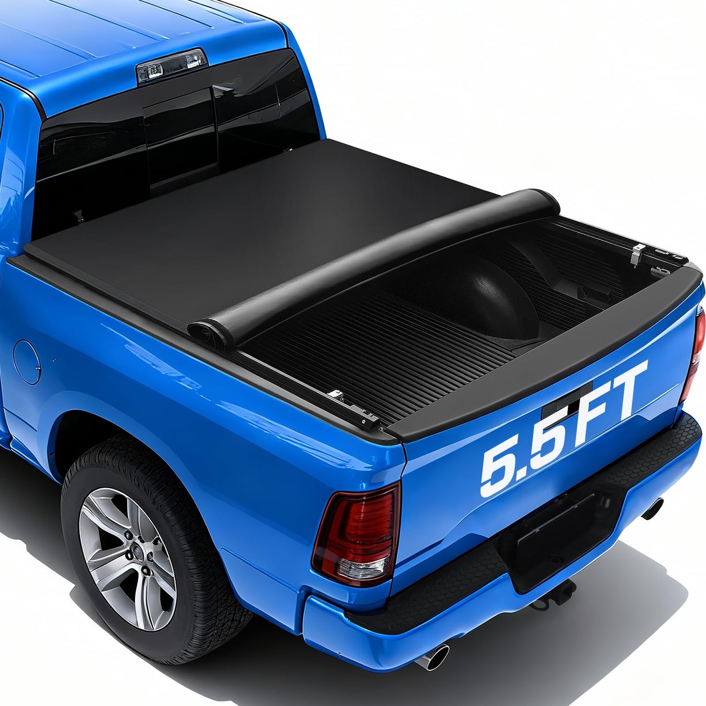 RHOBRA Soft Roll-up Truck Bed Tonneau Cover Compatible with 2007-2026 Toyota Tundra with 5.5ft Bed, 26.5oz Vinyl Soft Truck Bed Cover, Weather Resistant Bed Cover
