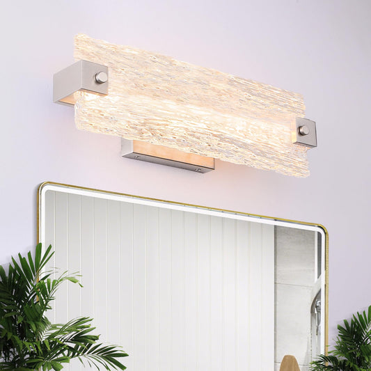 Osimir Brushed Nickel Bathroom Vanity Light  16.5 Inch 10W Dimmable Led Bathroom Light Fixture Over Mirror  Modern Crystal Bar Wall Sconce Lighting For Bath  3Cct  Os-Mm5001-2Bn