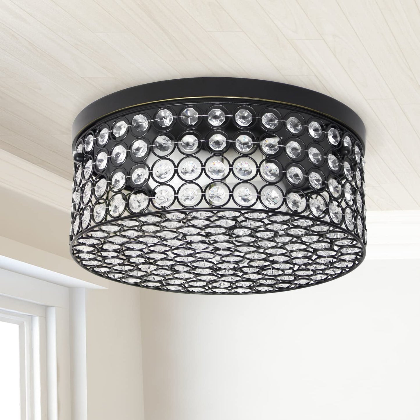 Lalia Home Glam 2 Light Flush Mount Fixture, 12 Inch, Metal, Restoration Bronze, Model LHM-2003-RZ