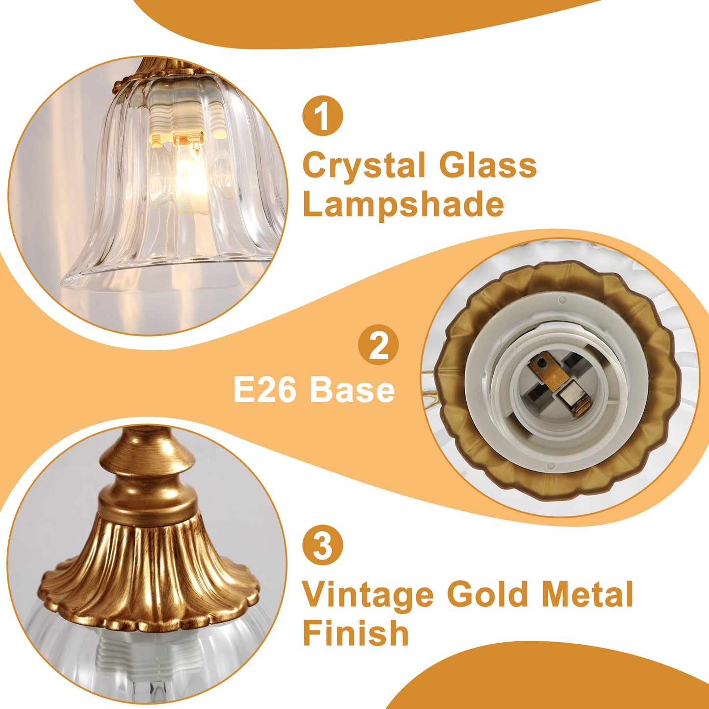 Lmnlvn Bathroom Vanity Gold Light Fixture  2 Lights Bathroom Lighting Matte Antique Brass Finish With Crystal Glass Shade  Gold Vintage Vanity Light For Bathrooms