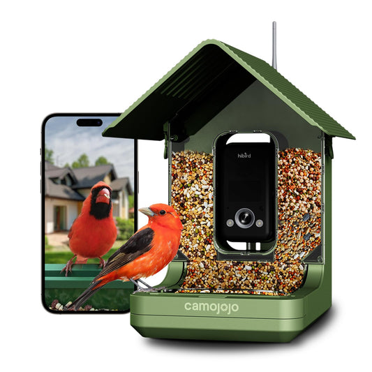 Hibird 4K HD Smart Bird Feeder with Camera, 2.4G/5G Dual WiFi Wireless Outdoor, Auto Higher Resolution Bird Video Capture, AI Identify 10000+ Species, 1080P Live Function for Everyone