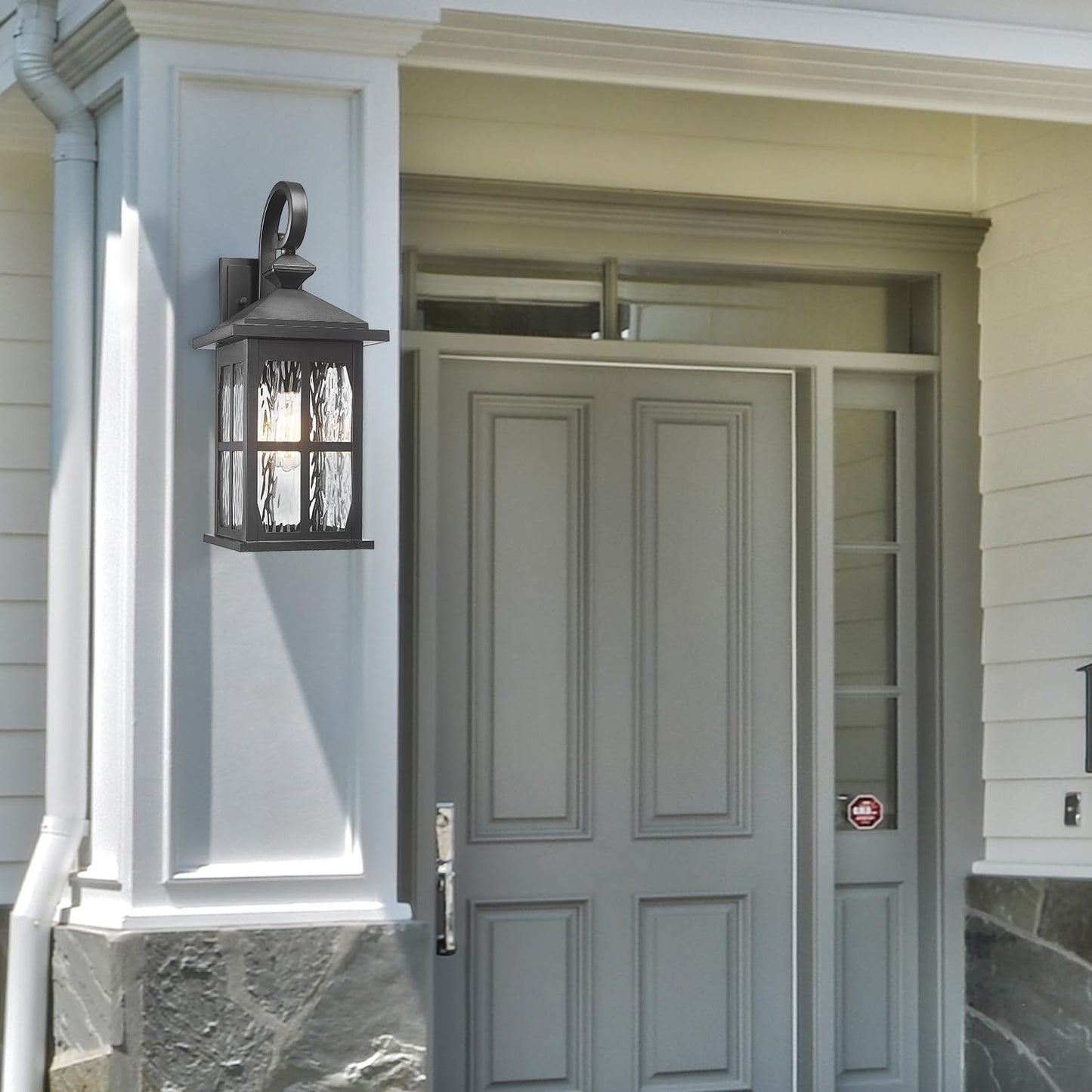 Darkaway Large Outdoor Light Fixtures Wall Mount  21Inch Outside Wall Lights Exterior Lighting Fixture With Water Ripple Glass Outdoor Sconce For House Porch Hallway Garage  2Pack