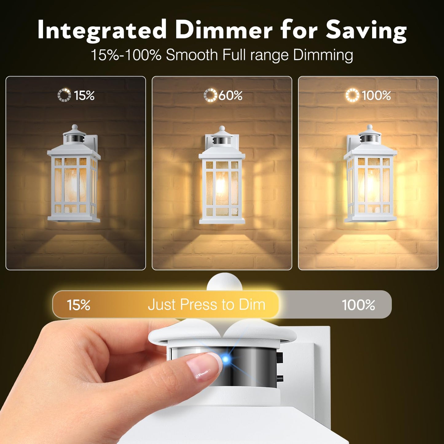 Opaxis White Motion Sensor Outdoor Lights  2-Pack Modern Dusk To Dawn Outside Light With 4 Modes  Exterior Lighting Fixtures For House  Entry  Porch  Patio  Garage  Brightness Distance Adjustable