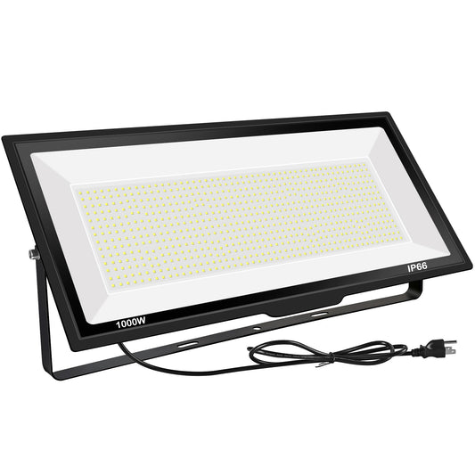 Gopretty 1000W Led Flood Lights 4200 Watt Equivalent 98000Lm Super Bright Outdoor Led Arena Lights 85-265V Ip66 Waterproof 6000K Daylight Commercial Lighting For Stadium  Backyard  Parking Lots Etc