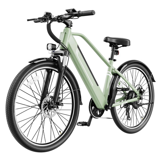 Electric Bike for Adults, Ebike 1000W Peak Motor, 25MPH Commuter Ebike, Up to 40 Miles Range, 26" Electric Bicycle for Adults with 375WH Removable Battery, All-Terrain E-Bike for Leisure(Green)