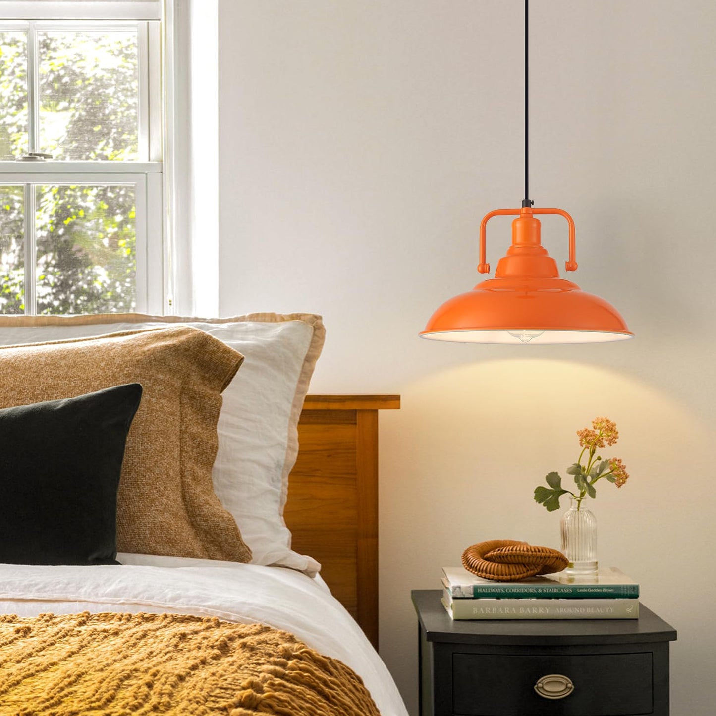 Sesiment Orange Pendant Light 12.5 Inches 3 Packs  Farmhouse Pendant Light  Industrial Pendant Lighting  Kitchen Pendant Lights  Pendant Lights Kitchen Island For Dinning Room Entryway Barn