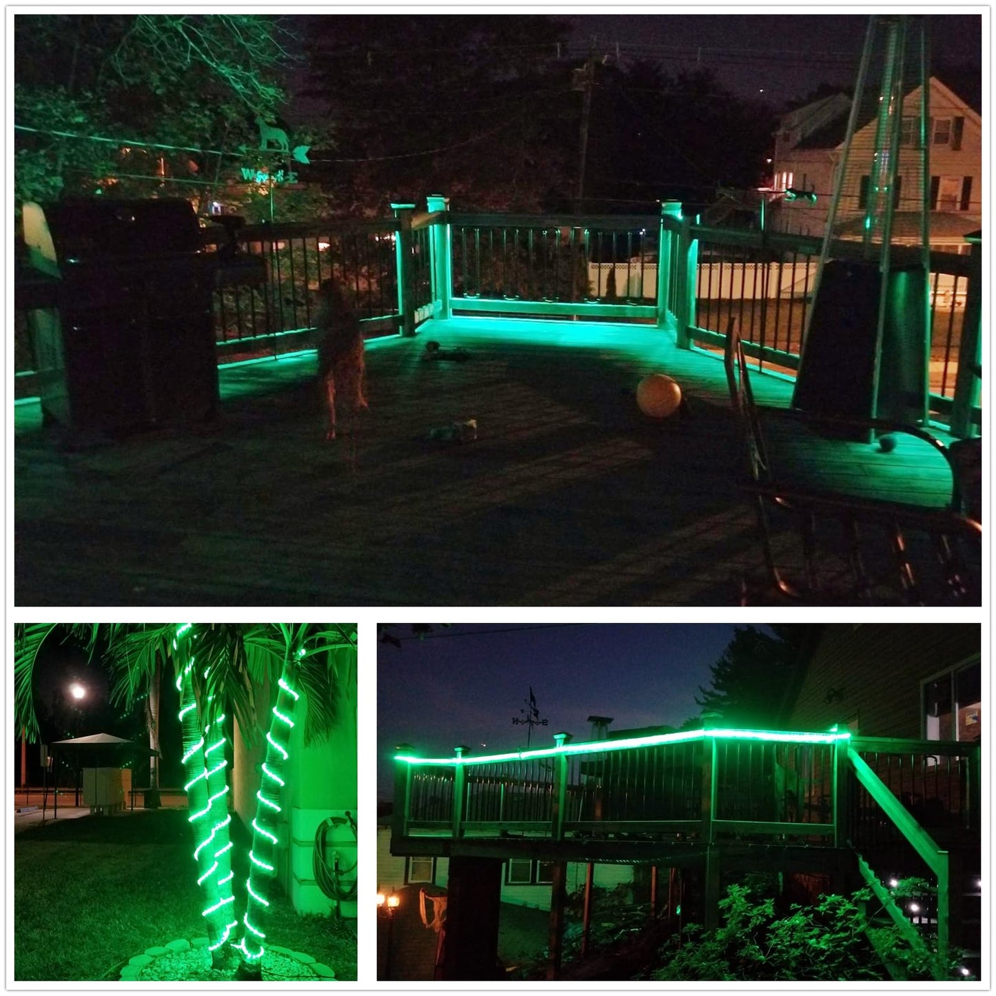 Buyagn Green Led Rope Lights  1080 Leds Waterproof Rope Lights  110V Cuttable Connectable Rope Lights Waterproof Decorative Lighting For Indoor/Outdoor  Patio  Halloween And Christmas Decorations