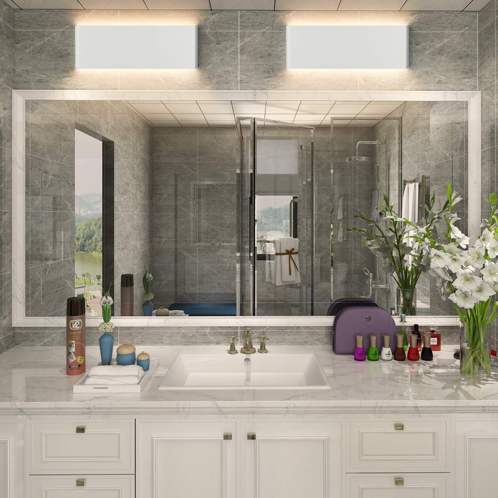 Aipsun Modern Vanity Light - 15.75in Matte White Up and Down LED for Bathroom, Warm Light 3000K, Aluminum Material