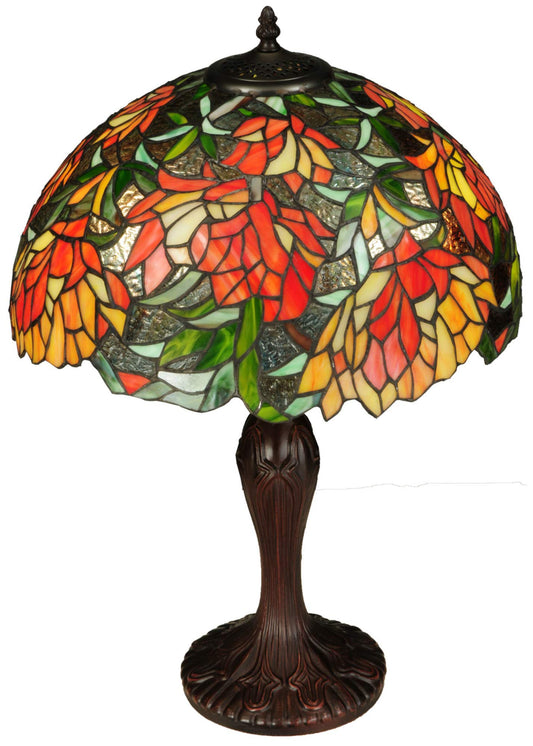 Meyda Tiffany 23-Inch Lamella Table Lamp, Glass/Metal, Bronze/Dark, Model 134534