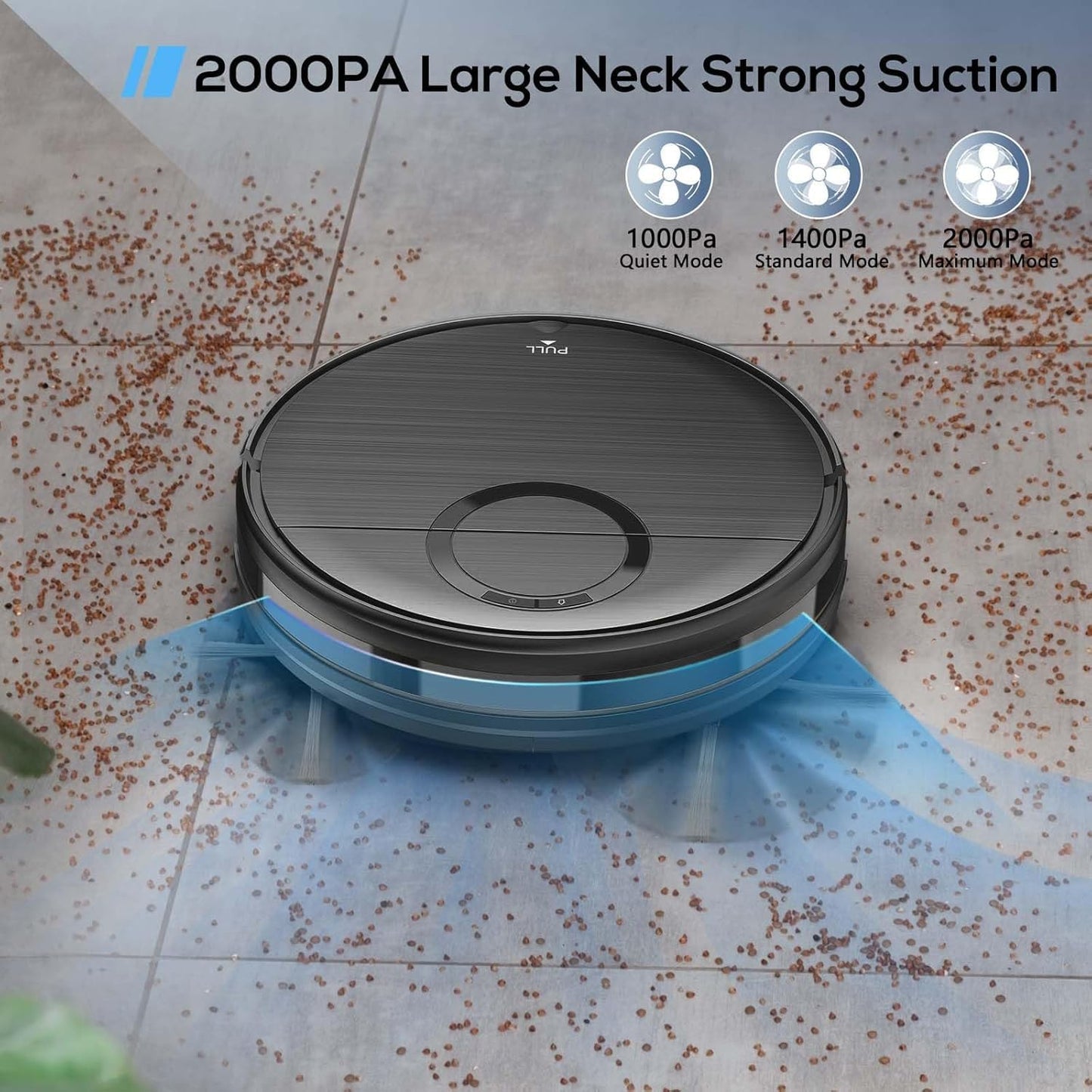UMMUND Robot Vacuum, 2 in 1 Robot Vacuum and Mop Combo with Schedule, 2000Pa Suction, Wi-Fi/App/Remote, Self-Charging, Ideal for Hard Floor, Pet Hair, Low-Pile Carpet