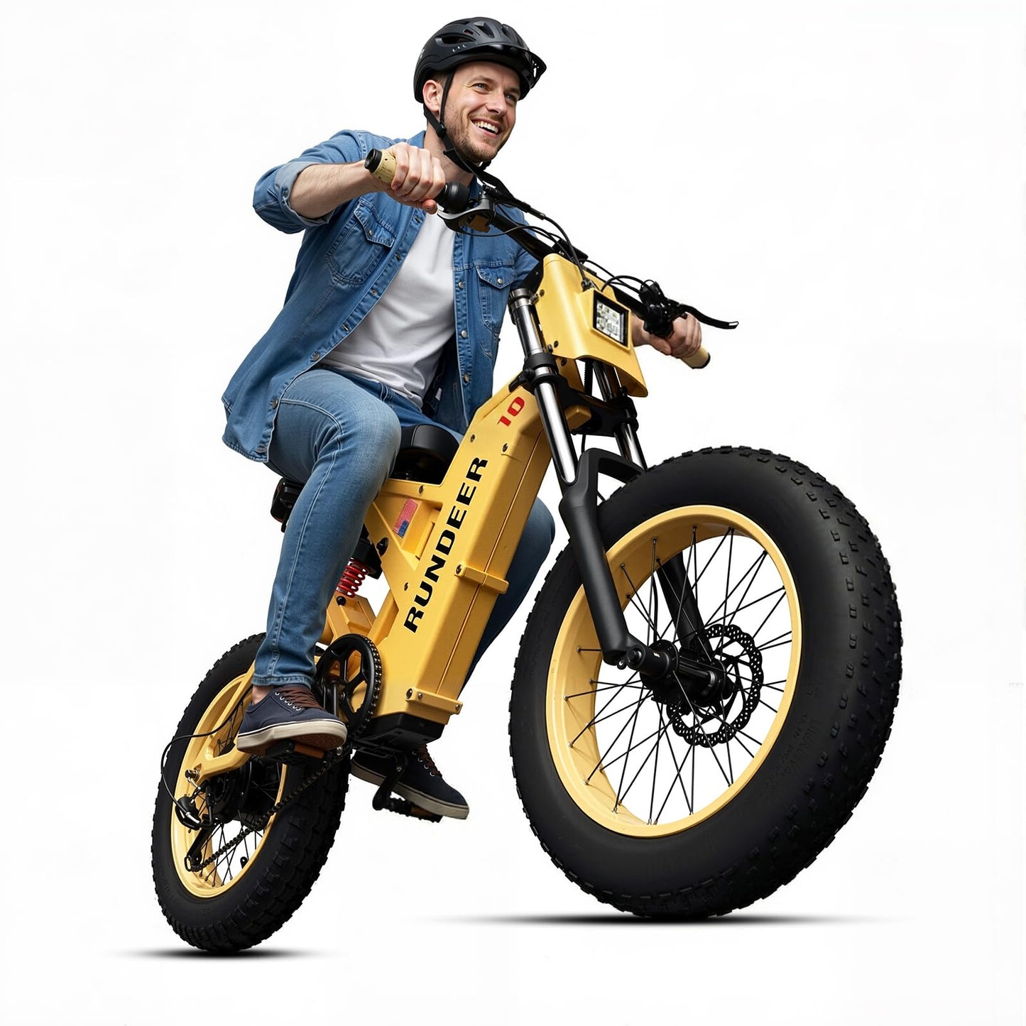 RUNDEER Electric Bike for Adults,20" Fat Tire Electric Dirt Bike,100-50 Miles Electric Motorcycle Ebikes,6000/4000/3000W Peak Motor E-Bikes,Full Suspension,3-Year Support (3000W+48V20Ah)