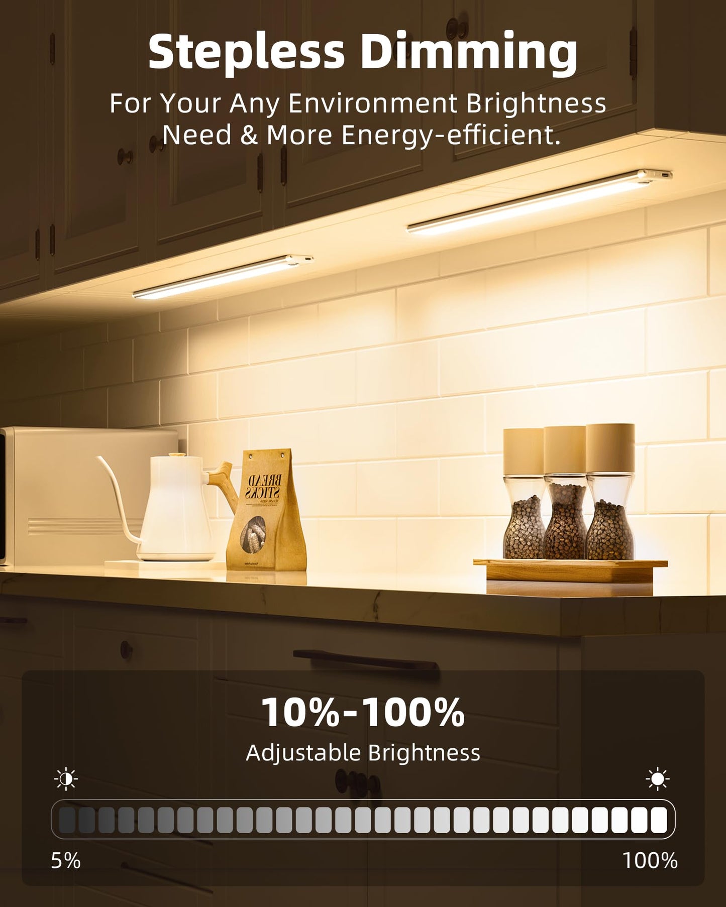 Ezvalo Under Cabinet Lights 14.5 Motion Sensor Light Indoor Dimmable  4000Mah Rechargeable Closet Lights 3500K With Remote Control  Wireless Under Counter Light For Kitchen Cabinet (Warm-6Pack)