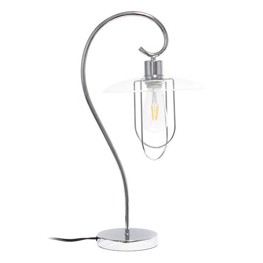 Simple Designs LT1086-CHR Modern Metal Table Lamp, Chrome, Iron Material